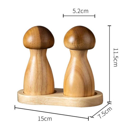 Mushroom Shaped Pepper Grinder Wooden Kitchen Grinding Tool - DealBuddy