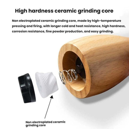 Mushroom Shaped Pepper Grinder Wooden Kitchen Grinding Tool - DealBuddy