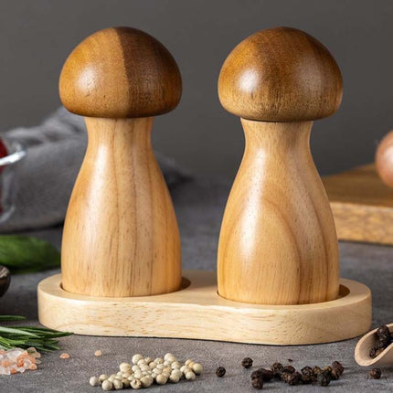 Mushroom Shaped Pepper Grinder Wooden Kitchen Grinding Tool - DealBuddy