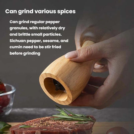 Mushroom Shaped Pepper Grinder Wooden Kitchen Grinding Tool - DealBuddy