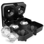 New 4 Cavity Diamond Shape 3D Ice Cube Mold Maker Bar Party Silicone Trays Chocolate Mold Kitchen Tool - DealBuddy