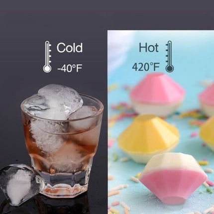 New 4 Cavity Diamond Shape 3D Ice Cube Mold Maker Bar Party Silicone Trays Chocolate Mold Kitchen Tool - DealBuddy