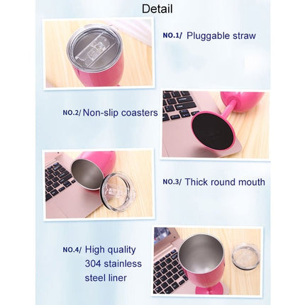 New Fashion Stainless Steel Vacuum Cup Red Wine Cocktail Goblet Creative Gift - DealBuddy