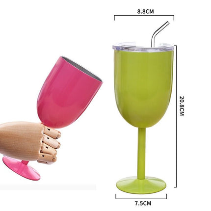 New Fashion Stainless Steel Vacuum Cup Red Wine Cocktail Goblet Creative Gift - DealBuddy