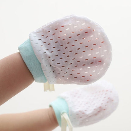 Newborn Baby Anti - Scratching Mesh Mittens Summer Breathable Elastic Lacing Adjustable Gloves - DealBuddy