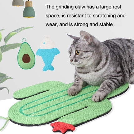 Non - slip and Moisture - proof Scratch Resistant Sisal Cat Scratch Pad, Small Fish, Cactus, Avocado - DealBuddy