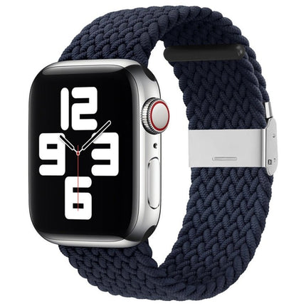 Nylon Braid One Buckle Replacement Watchband For Apple Watch Series, 7 45mm / 6&SE&5&4 44mm / 3&2&1 42mm - DealBuddy