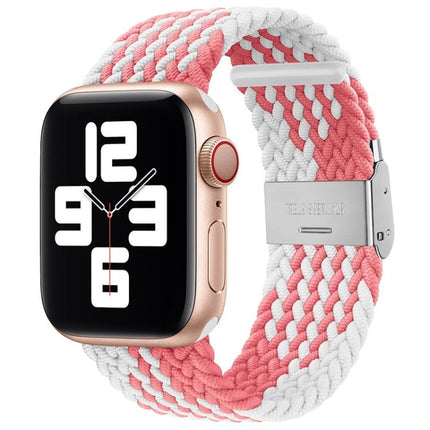 Nylon Braid One Buckle Replacement Watchband For Apple Watch Series, 7 45mm / 6&SE&5&4 44mm / 3&2&1 42mm - DealBuddy