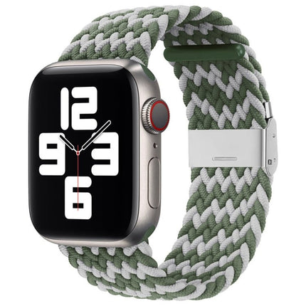 Nylon Braid One Buckle Replacement Watchband For Apple Watch Series, 7 45mm / 6&SE&5&4 44mm / 3&2&1 42mm - DealBuddy