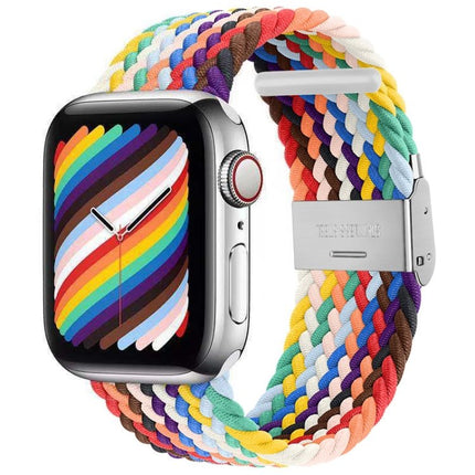 Nylon Braid One Buckle Replacement Watchband For Apple Watch Series, 7 45mm / 6&SE&5&4 44mm / 3&2&1 42mm - DealBuddy