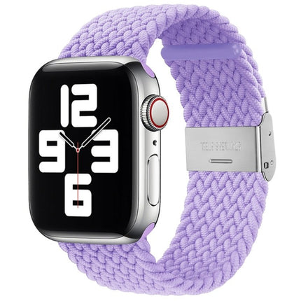 Nylon Braid One Buckle Replacement Watchband For Apple Watch Series, 7 45mm / 6&SE&5&4 44mm / 3&2&1 42mm - DealBuddy