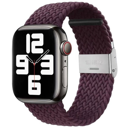 Nylon Braid One Buckle Replacement Watchband For Apple Watch Series, 7 45mm / 6&SE&5&4 44mm / 3&2&1 42mm - DealBuddy