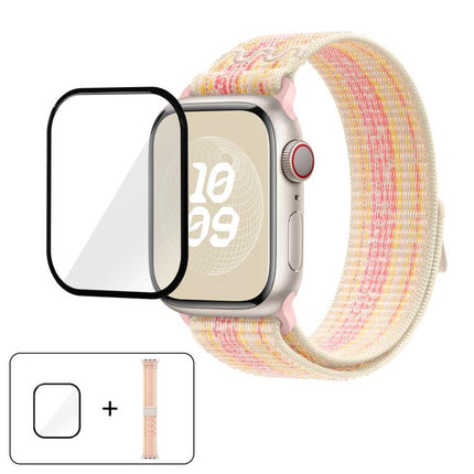 Nylon Loop Watch Band with 3D Curved Film, For Apple Watch Series 40mm, For Apple Watch Ultra 2 / 1 49mm, For Apple Watch Series 45mm - DealBuddy