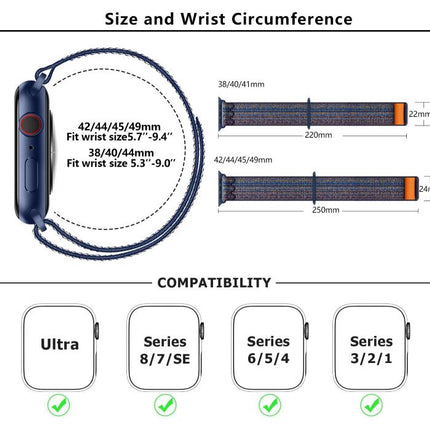 Nylon Loop Watch Band with 3D Curved Film, For Apple Watch Series 40mm, For Apple Watch Ultra 2 / 1 49mm, For Apple Watch Series 45mm - DealBuddy