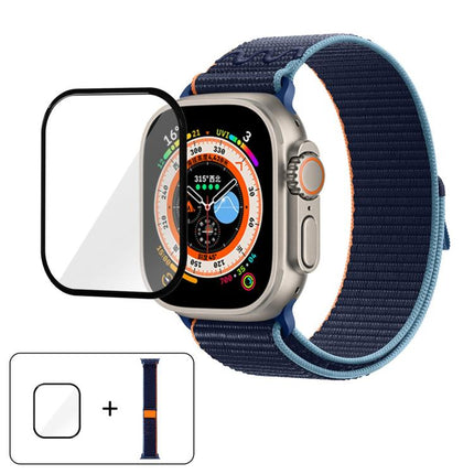 Nylon Loop Watch Band with 3D Curved Film, For Apple Watch Series 40mm, For Apple Watch Ultra 2 / 1 49mm, For Apple Watch Series 45mm - DealBuddy