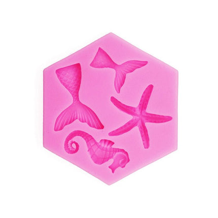 Ocean Series Big And Small Fishtail Starfish Seahorse DIY Baking Liquid Silicone Mold - DealBuddy