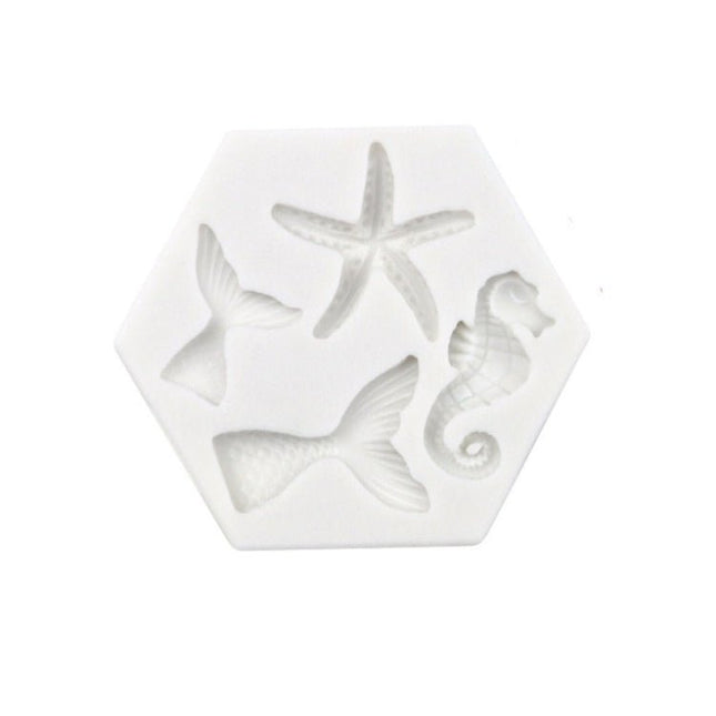 Ocean Series Big And Small Fishtail Starfish Seahorse DIY Baking Liquid Silicone Mold - DealBuddy