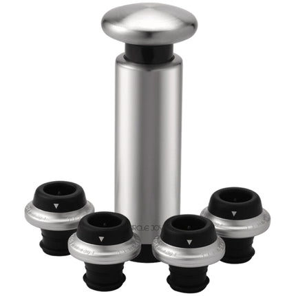 Original Xiaomi Youpin CircleJoy Stainless Steel Red Wine Preservation Stopper Set, Style: 4 Stoppers in One Pump - DealBuddy