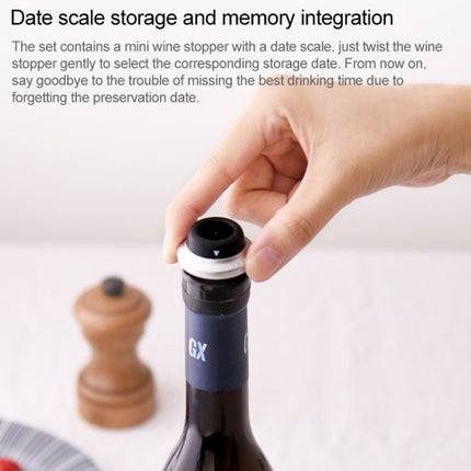 Original Xiaomi Youpin CircleJoy Stainless Steel Red Wine Preservation Stopper Set, Style: 4 Stoppers in One Pump - DealBuddy