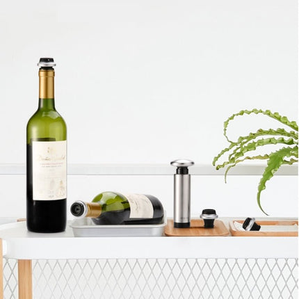 Original Xiaomi Youpin CircleJoy Stainless Steel Red Wine Preservation Stopper Set, Style: 4 Stoppers in One Pump - DealBuddy