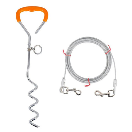 Outdoor Pet Leash Stainless Steel Ground Nail Fixing Bolt, Specification：, Upgrade + Wire Rope, Classic + Wire Rope - DealBuddy