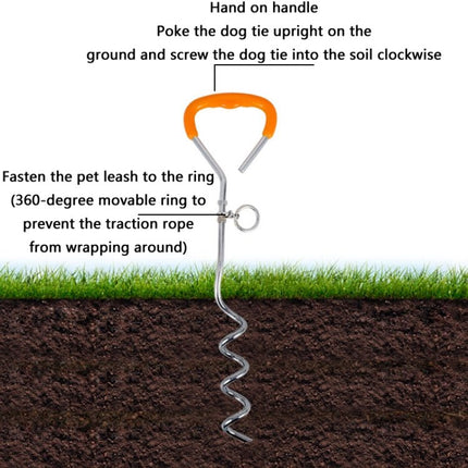 Outdoor Pet Leash Stainless Steel Ground Nail Fixing Bolt, Specification：, Upgrade + Wire Rope, Classic + Wire Rope - DealBuddy