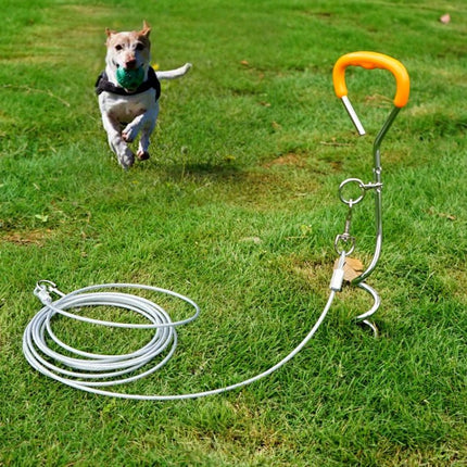 Outdoor Pet Leash Stainless Steel Ground Nail Fixing Bolt, Specification：, Upgrade + Wire Rope, Classic + Wire Rope - DealBuddy