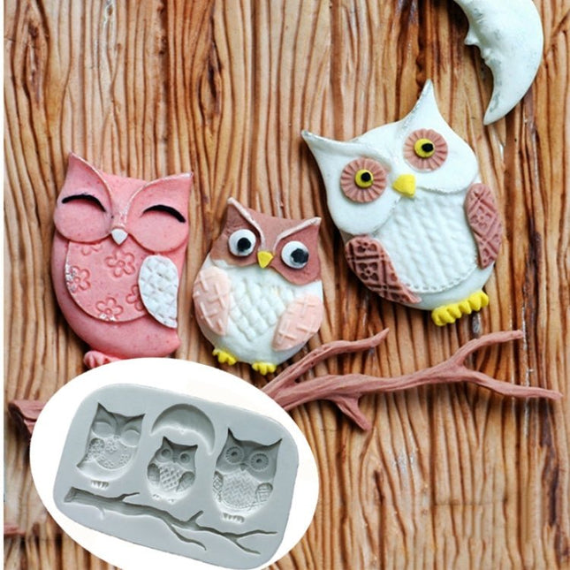 Owl Fondant Mold Cake Decoration Diy Dry Pais Chocolate Silicone Mold - DealBuddy