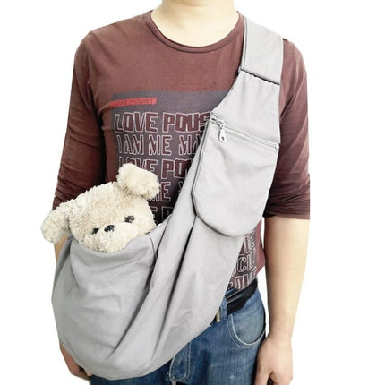 Pet Carrying Rucksack Shoulder Strap Adjustable Pet Outing Diagonal Bag, Black, Gray - DealBuddy