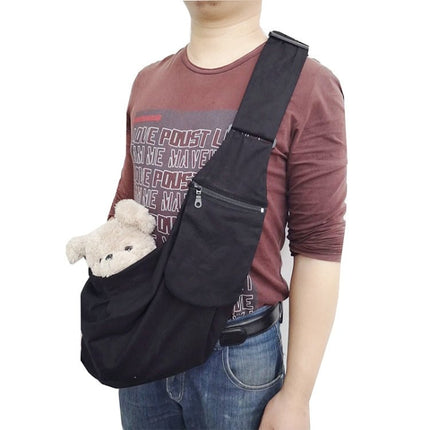 Pet Carrying Rucksack Shoulder Strap Adjustable Pet Outing Diagonal Bag, Black, Gray - DealBuddy