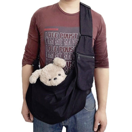 Pet Carrying Rucksack Shoulder Strap Adjustable Pet Outing Diagonal Bag, Black, Gray - DealBuddy
