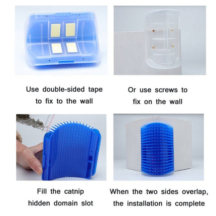 Pet Cat Corner Rub Hair Massage Brush, Blue, Grey, Pink, Green, Black - DealBuddy