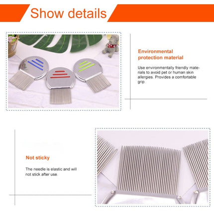 Pet Comb Dog Flea Cleaning Comb Stainless Steel Threaded Needle Comb Removal Beauty Products - DealBuddy