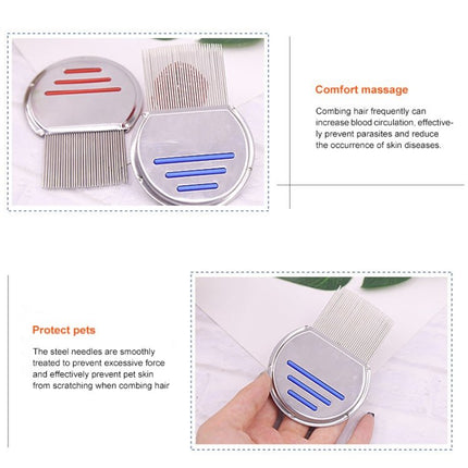 Pet Comb Dog Flea Cleaning Comb Stainless Steel Threaded Needle Comb Removal Beauty Products - DealBuddy