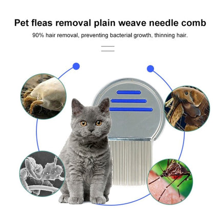 Pet Comb Dog Flea Cleaning Comb Stainless Steel Threaded Needle Comb Removal Beauty Products - DealBuddy