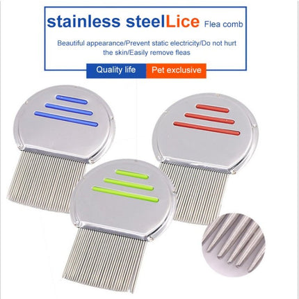 Pet Comb Dog Flea Cleaning Comb Stainless Steel Threaded Needle Comb Removal Beauty Products - DealBuddy