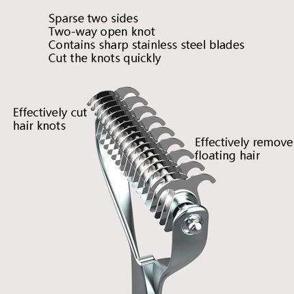 Pet Comb Zinc Alloy Double - Sided Cat Dog Cleaning Beauty Hair Removal Comb, Zinc Alloy Silver Small, Zinc Alloy Silver Large, Zinc Alloy Black Small, Zinc Alloy Black Large - DealBuddy
