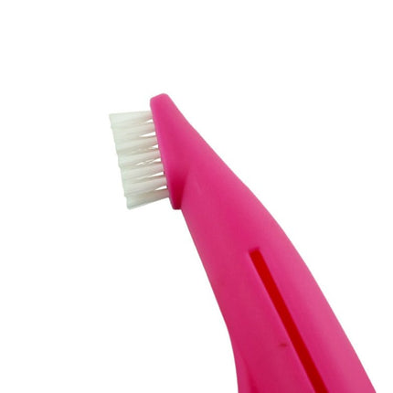 Pet Finger Toothbrush Cat And Dog Oral Cleaning Tool Soft Brush, White, Rose Red - DealBuddy