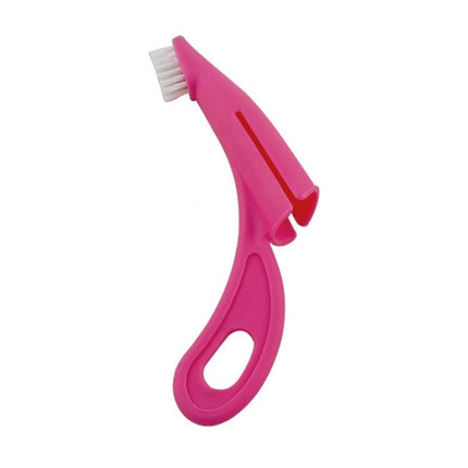 Pet Finger Toothbrush Cat And Dog Oral Cleaning Tool Soft Brush, White, Rose Red - DealBuddy