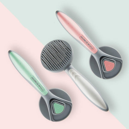 Pet Self - Cleaning Comb Cat Comb Dog Needle Comb Cat Hair Removal Comb Floating Brush, Cherry Blossom Color, Fresh Mint, Gentleman Ash - DealBuddy