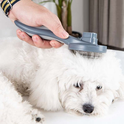 Pet Self - Cleaning Comb Cat Comb Dog Needle Comb Cat Hair Removal Comb Floating Brush, Cherry Blossom Color, Fresh Mint, Gentleman Ash - DealBuddy