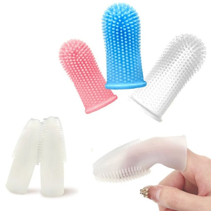 Pet Silicone Teeth Scaffolding Oral Cleaning Toothbrush, Upgraded White, White, Blue, Red - DealBuddy
