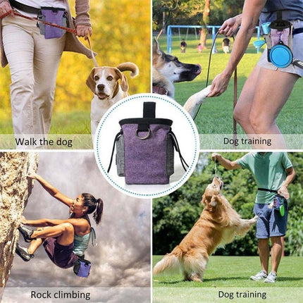 Pet Training Waist Bag With Belt Portable Outing Training Pet Snack Bag, Purple Waist Bag, Purple Waist Bag+Folding Bowl - DealBuddy