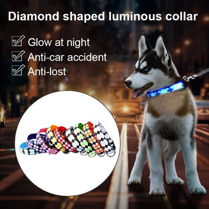 Plaid Pattern Rechargeable LED Glow Light Leads Pet Dog Collar for Small Medium Dogs, S, M, L, XL - DealBuddy
