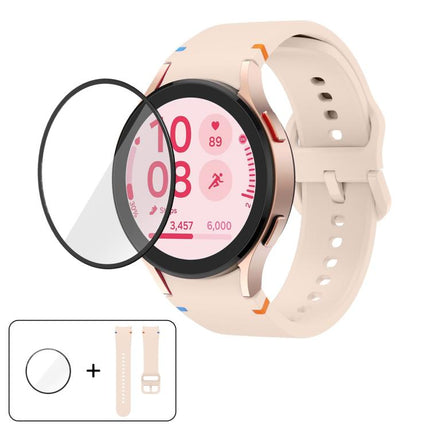 Plain Stitching Silicone Watch Band with 3D Curved Film, For Samsung Galaxy Watch FE 40mm, For Samsung Galaxy Watch7 44mm, For Samsung Galaxy Watch7 40mm, For Samsung Galaxy Watch6 Classic 47mm - DealBuddy