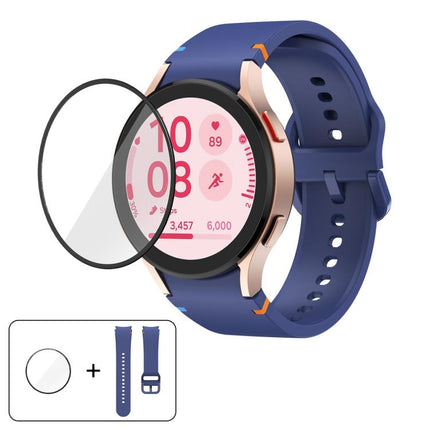 Plain Stitching Silicone Watch Band with 3D Curved Film, For Samsung Galaxy Watch FE 40mm, For Samsung Galaxy Watch7 44mm, For Samsung Galaxy Watch7 40mm, For Samsung Galaxy Watch6 Classic 47mm - DealBuddy