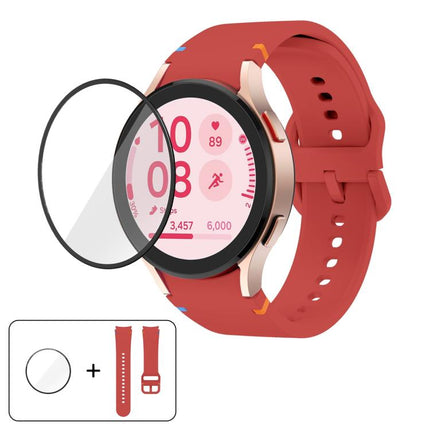 Plain Stitching Silicone Watch Band with 3D Curved Film, For Samsung Galaxy Watch FE 40mm, For Samsung Galaxy Watch7 44mm, For Samsung Galaxy Watch7 40mm, For Samsung Galaxy Watch6 Classic 47mm - DealBuddy
