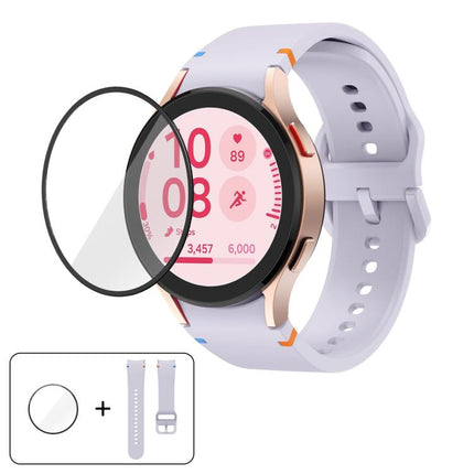 Plain Stitching Silicone Watch Band with 3D Curved Film, For Samsung Galaxy Watch4 Classic 46mm, For Samsung Galaxy Watch4 Classic 42mm, For Samsung Galaxy Watch5 Active 40mm, For Samsung Galaxy Watch5 Active 44mm - DealBuddy