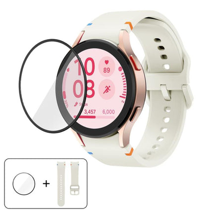 Plain Stitching Silicone Watch Band with 3D Curved Film, For Samsung Galaxy Watch5 Pro 45mm, For Samsung Galaxy Watch5 40mm, For Samsung Galaxy Watch4 44mm, For Samsung Galaxy Watch4 40mm - DealBuddy