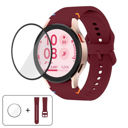 Plain Stitching Silicone Watch Band with 3D Curved Film, For Samsung Galaxy Watch5 Pro 45mm, For Samsung Galaxy Watch5 40mm, For Samsung Galaxy Watch4 44mm, For Samsung Galaxy Watch4 40mm - DealBuddy